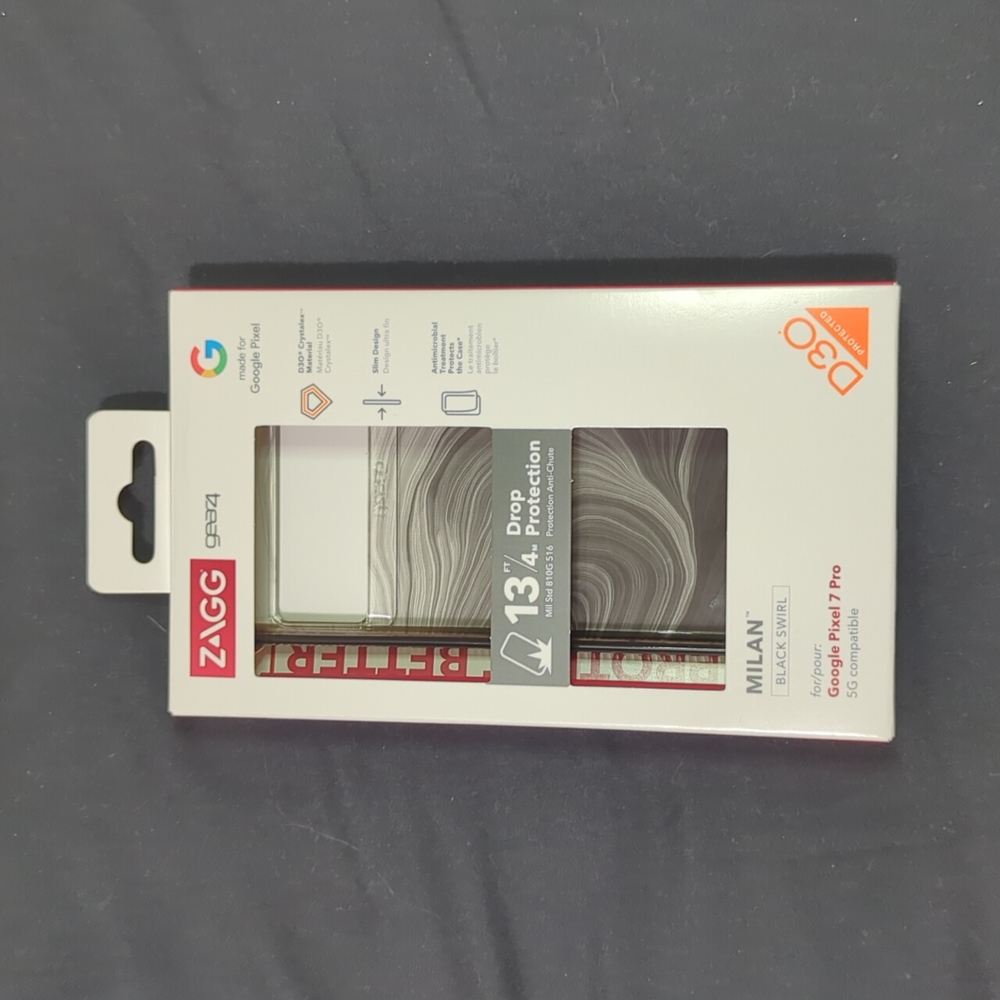 Zagg Gear4 Google Pixel 7 PRO Case (BLACK SWIRL)